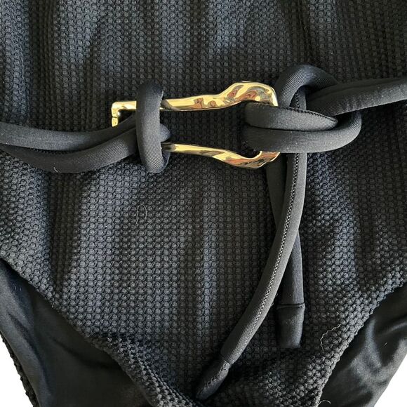 NWT Revel Rey Solana Waffle Knit Belted Halter One Piece Swimsuit XS - Picture 5 of 10